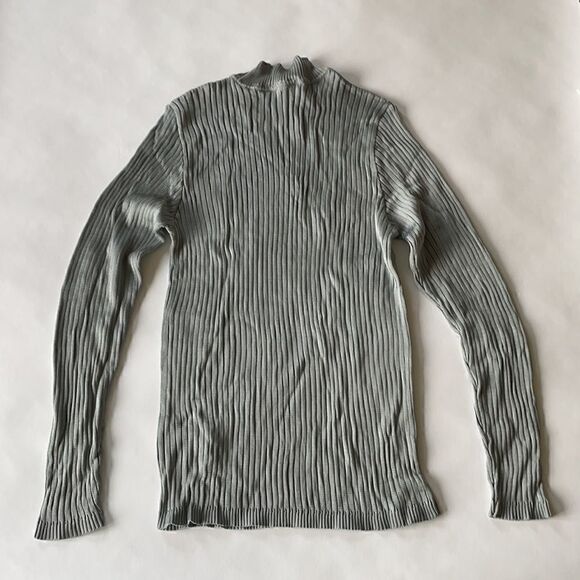 Silver/Grey Ribbed Mock Turtle-Neck, French, L - Picture 4 of 4